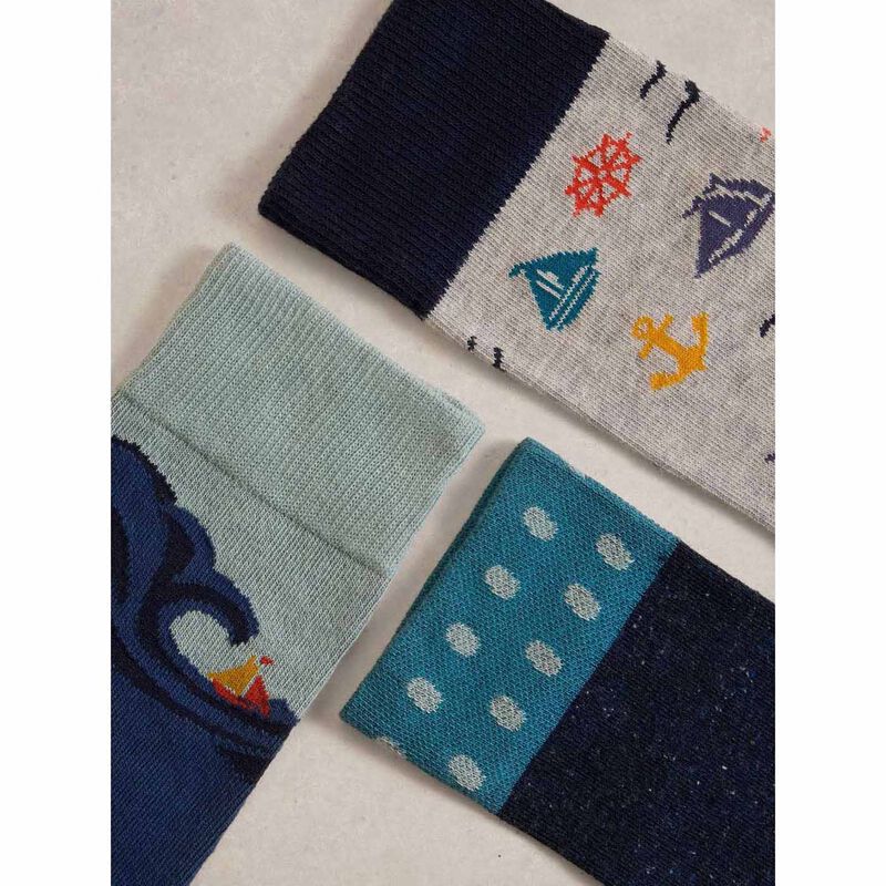 White Stuff Sail Away Socks - 3 Pack image number 1